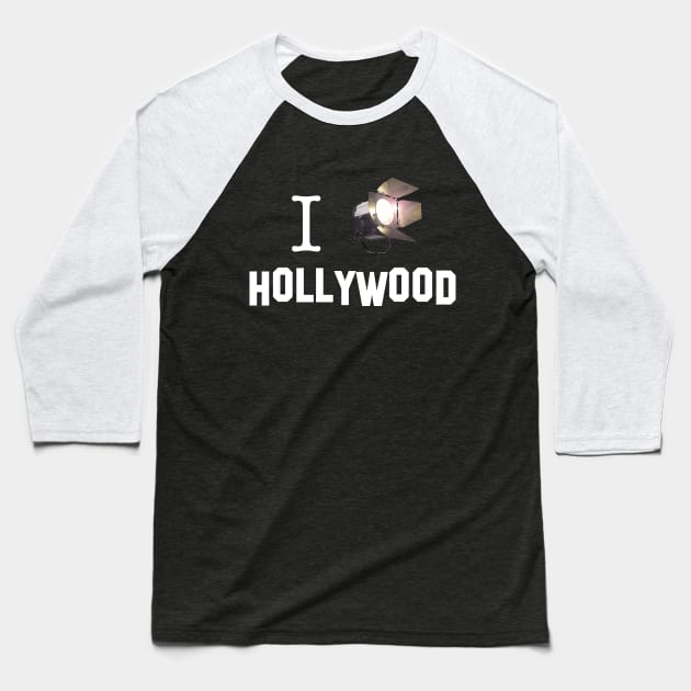 I Light Hollywood Baseball T-Shirt by SKY13theartist